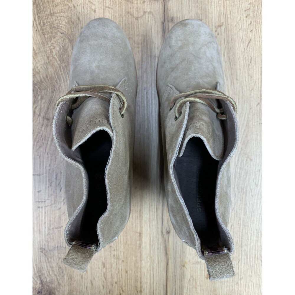 SPERRY Women's Harlow Wedge Casual Leather 3 Inch Ankle Bootie Beige Size 8 M - Picture 12 of 16